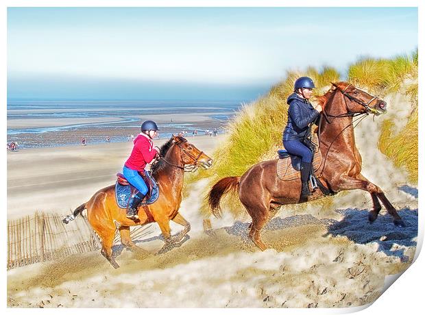  Horses on The Dunes Print by peter tachauer