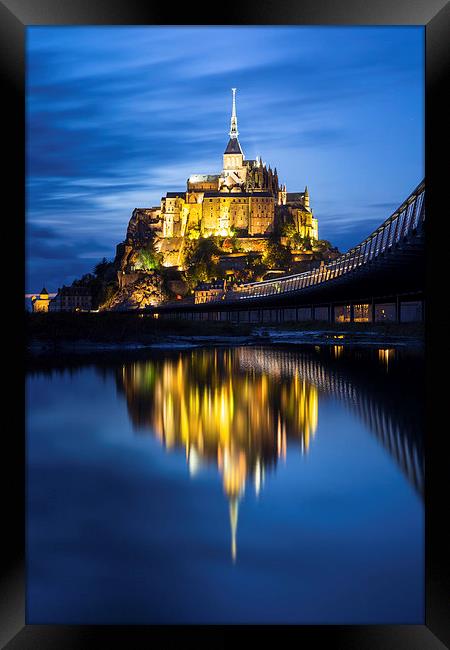  Le Mont Saint-Michel at dusk Framed Print by Daugirdas Racys