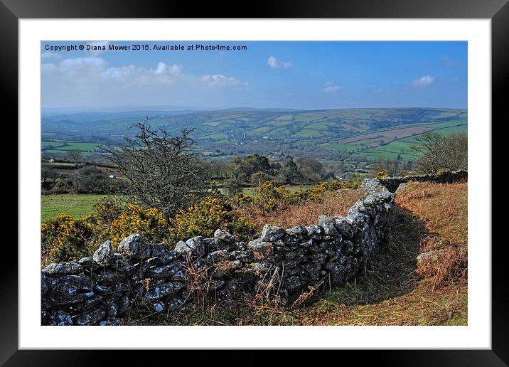  Widecombe in the Moor, Dartmoor Framed Mounted Print by Diana Mower