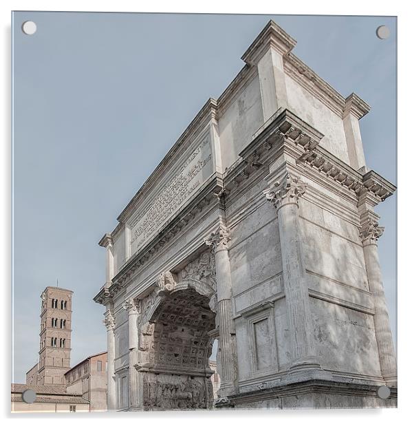 Rome Arch of Titus Square Composition Acrylic by Antony McAulay
