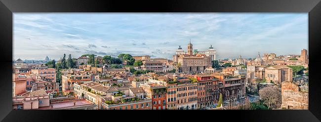 Rome Panoramic Cityscape Framed Print by Antony McAulay