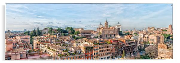 Rome Panoramic Cityscape Acrylic by Antony McAulay