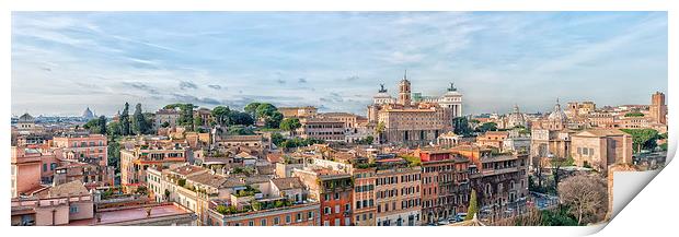 Rome Panoramic Cityscape Print by Antony McAulay