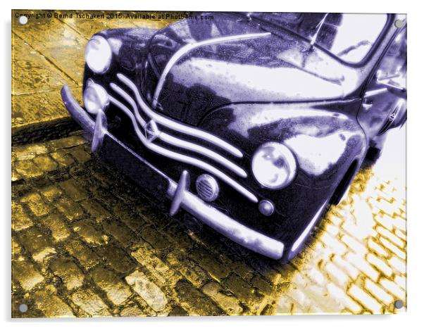  Classic car with painterly look, England, United  Acrylic by Bernd Tschakert