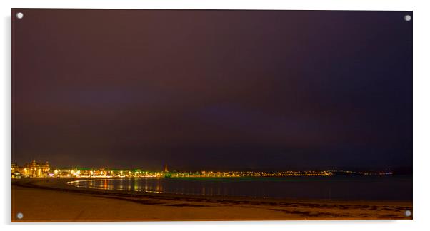 Weymouth Bay Night Acrylic by David French