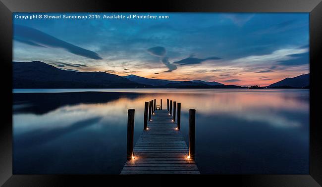  Ashness Landing at Sunset. Derwentwater. Lake Dis Framed Print by Stewart Sanderson