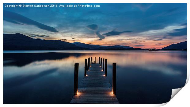  Ashness Landing at Sunset. Derwentwater. Lake Dis Print by Stewart Sanderson