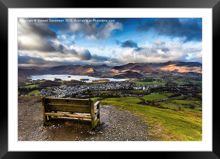  Latrigg View Over Keswick and Derwentwater  Framed Mounted Print by Stewart Sanderson