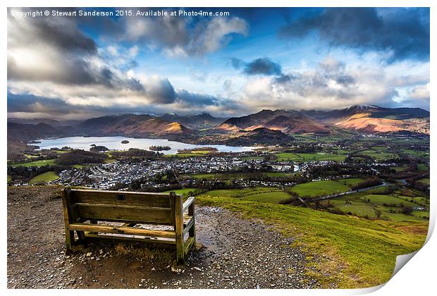  Latrigg View Over Keswick and Derwentwater  Print by Stewart Sanderson