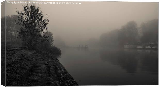  Fog on the River Canvas Print by Neal P