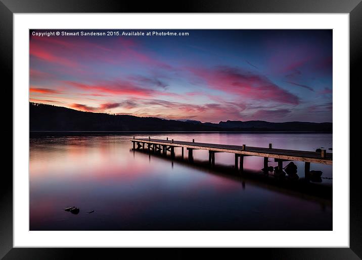  Sunset over Windermere from Millerground Landing Framed Mounted Print by Stewart Sanderson