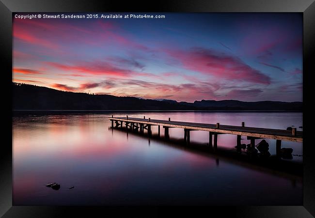  Sunset over Windermere from Millerground Landing Framed Print by Stewart Sanderson