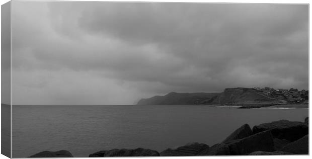Westbay in Dorset BW Canvas Print by David French