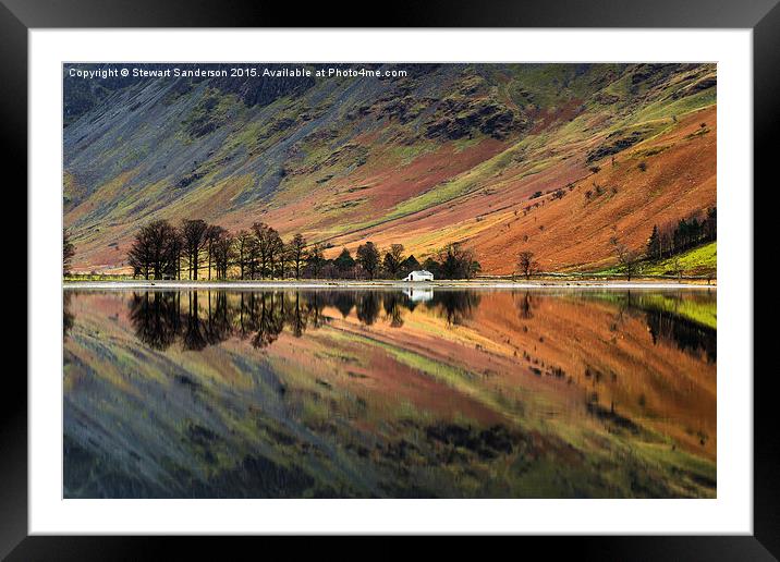  Buttermere Reflections - Lake District Framed Mounted Print by Stewart Sanderson