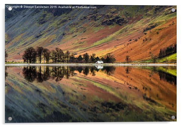  Buttermere Reflections - Lake District Acrylic by Stewart Sanderson