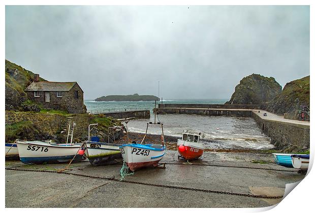  Mullion Cove Harbour Print by Brian Roscorla