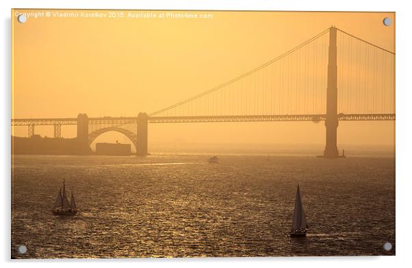  Sunset at Golden Gate Bridge Acrylic by Vladimir Korolkov