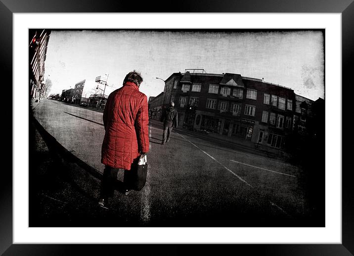 Woman in red Framed Mounted Print by Jean-François Dupuis