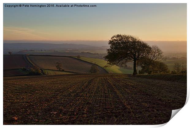 Exe valley from Bidwell Cross Print by Pete Hemington