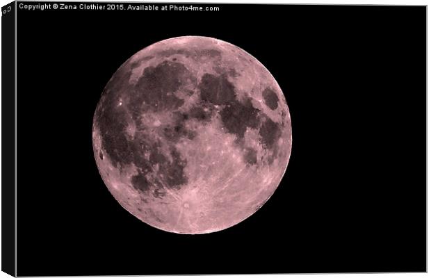  Tinted Supermoon Canvas Print by Zena Clothier