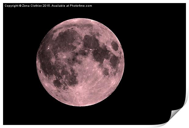  Tinted Supermoon Print by Zena Clothier