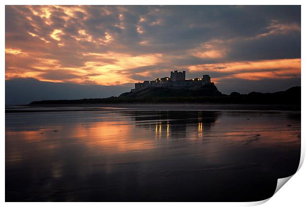  Bamburgh Castle Sunrise Print by Northeast Images