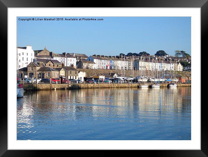  Caernarfon Harbour. Framed Mounted Print by Lilian Marshall