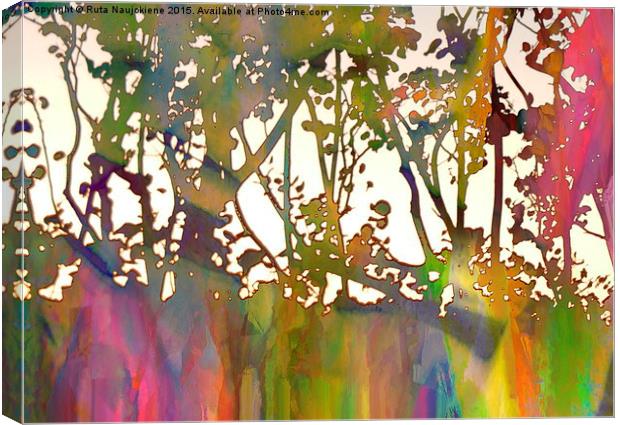 Rainbow Trees Canvas Print by Ruta Naujokiene