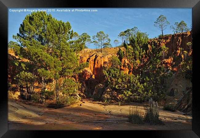 Red Cliffs and Trees  Framed Print by Angelo DeVal