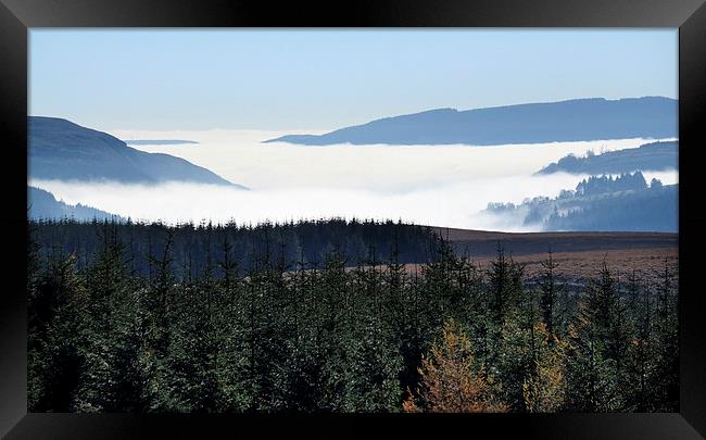  Brecon Beacons fog Framed Print by Tony Bates