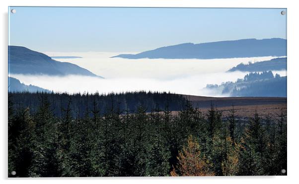  Brecon Beacons fog Acrylic by Tony Bates