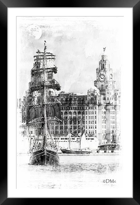  ship at the pier head Framed Mounted Print by dave mcnaught