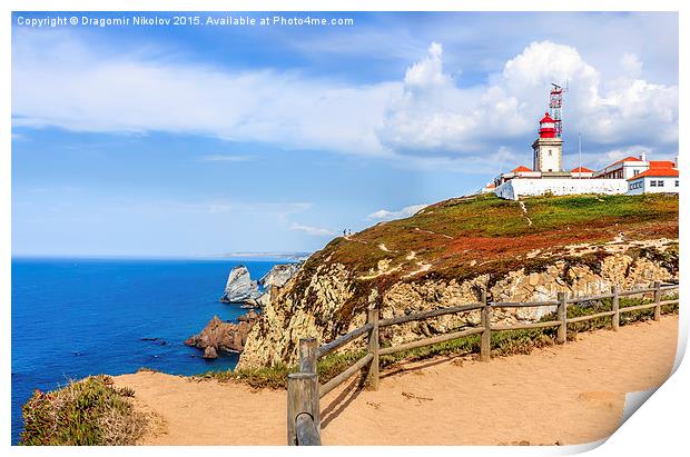 Cabo da Roca - the western most point of continent Print by Dragomir Nikolov