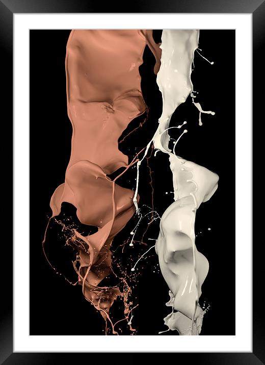 Milk and Liquid Chocolate Splash Framed Mounted Print by Natures' Canvas: Wall Art  & Prints by Andy Astbury