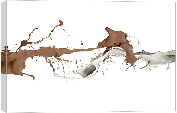 Milk and Liquid Chocolate Splash Canvas Print by Natures' Canvas: Wall Art  & Prints by Andy Astbury