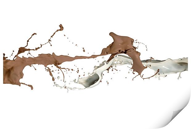 Milk and Liquid Chocolate Splash Print by Natures' Canvas: Wall Art  & Prints by Andy Astbury