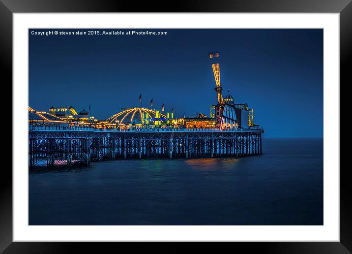  night pier  Framed Mounted Print by steven stain