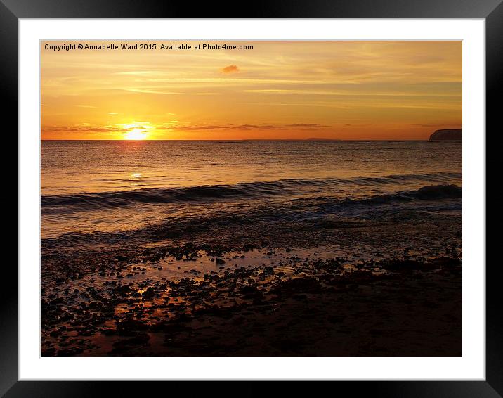 Sunset on the Beach Framed Mounted Print by Annabelle Ward