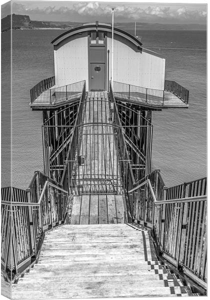 Gated approach to the Old Lifeboat House, Tenby. Canvas Print by Malcolm McHugh