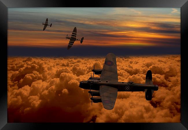  Sunset Spitfire escort Framed Print by Oxon Images