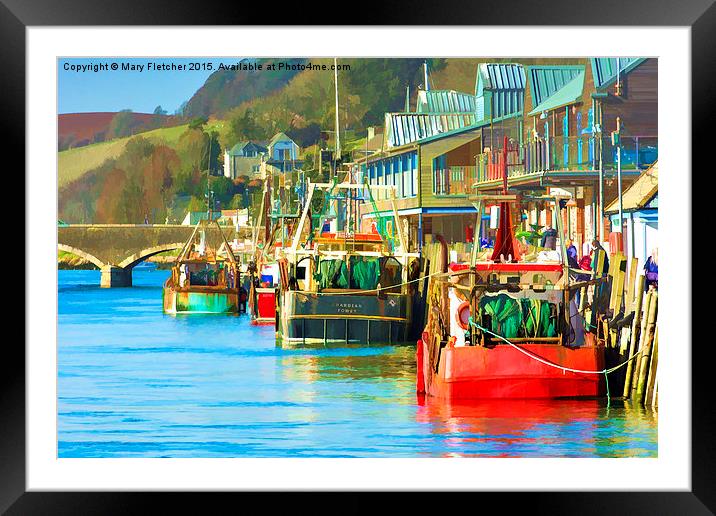  Colourful Fishing Boats at Looe Framed Mounted Print by Mary Fletcher