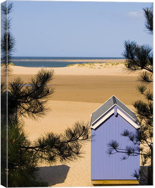 The Other Side, Beach Hut & View of Wells Beach Canvas Print by Johanna Garlike