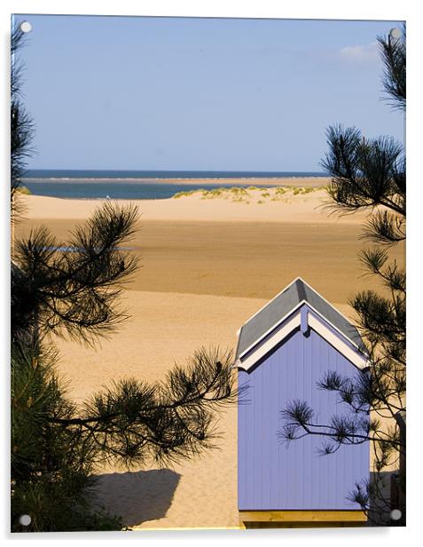 The Other Side, Beach Hut & View of Wells Beach Acrylic by Johanna Garlike