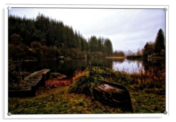  misty Loch Acrylic by jane dickie