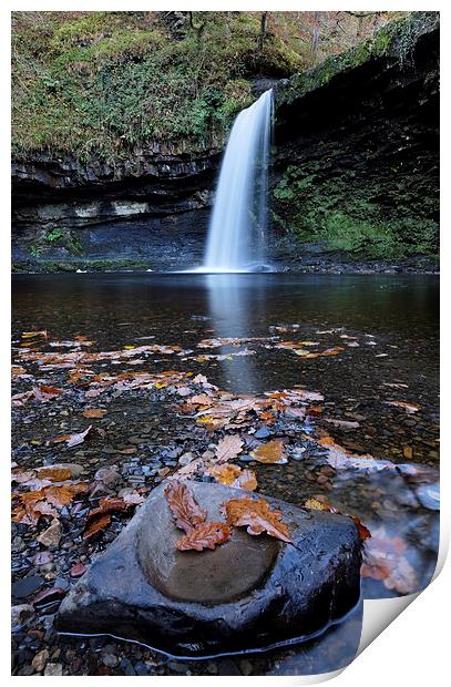  Sgŵd Gwladus waterfall Print by Tony Bates