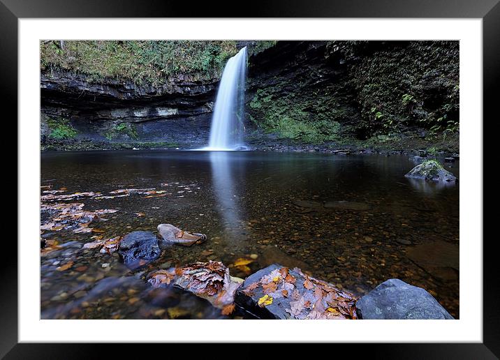   Sgŵd Gwladus waterfall Framed Mounted Print by Tony Bates
