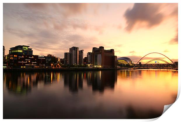  Sunset on the Tyne Print by Toon Photography