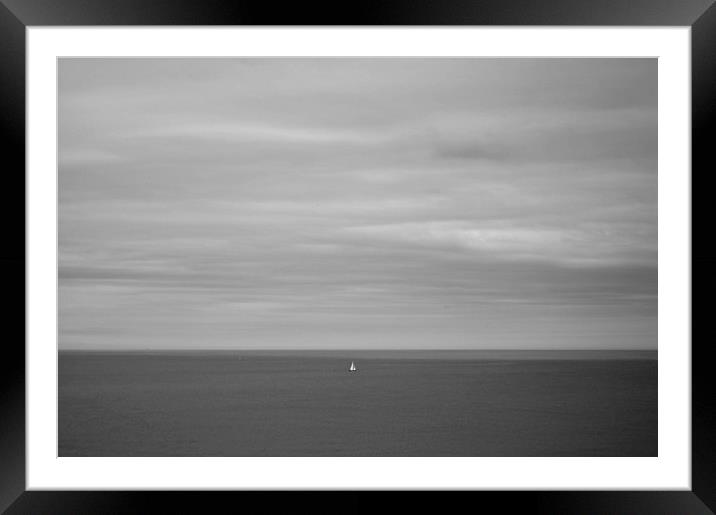 Lone Yacht Framed Mounted Print by Phil Moore
