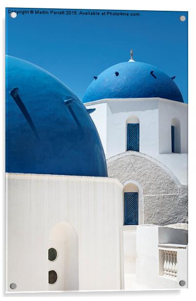  Santorini Churches Acrylic by Martin Parratt