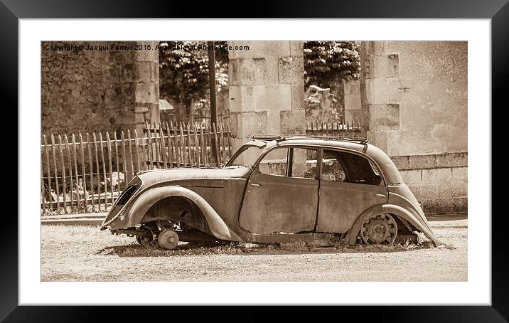 Vintage Car in Oradour sur Glane Framed Mounted Print by Jacqui Farrell